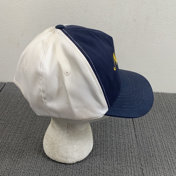 Vintage Navy Snapback Hat Mens Adjustable Navy Blue White Barker Specialty USA - Picture 10 of 15